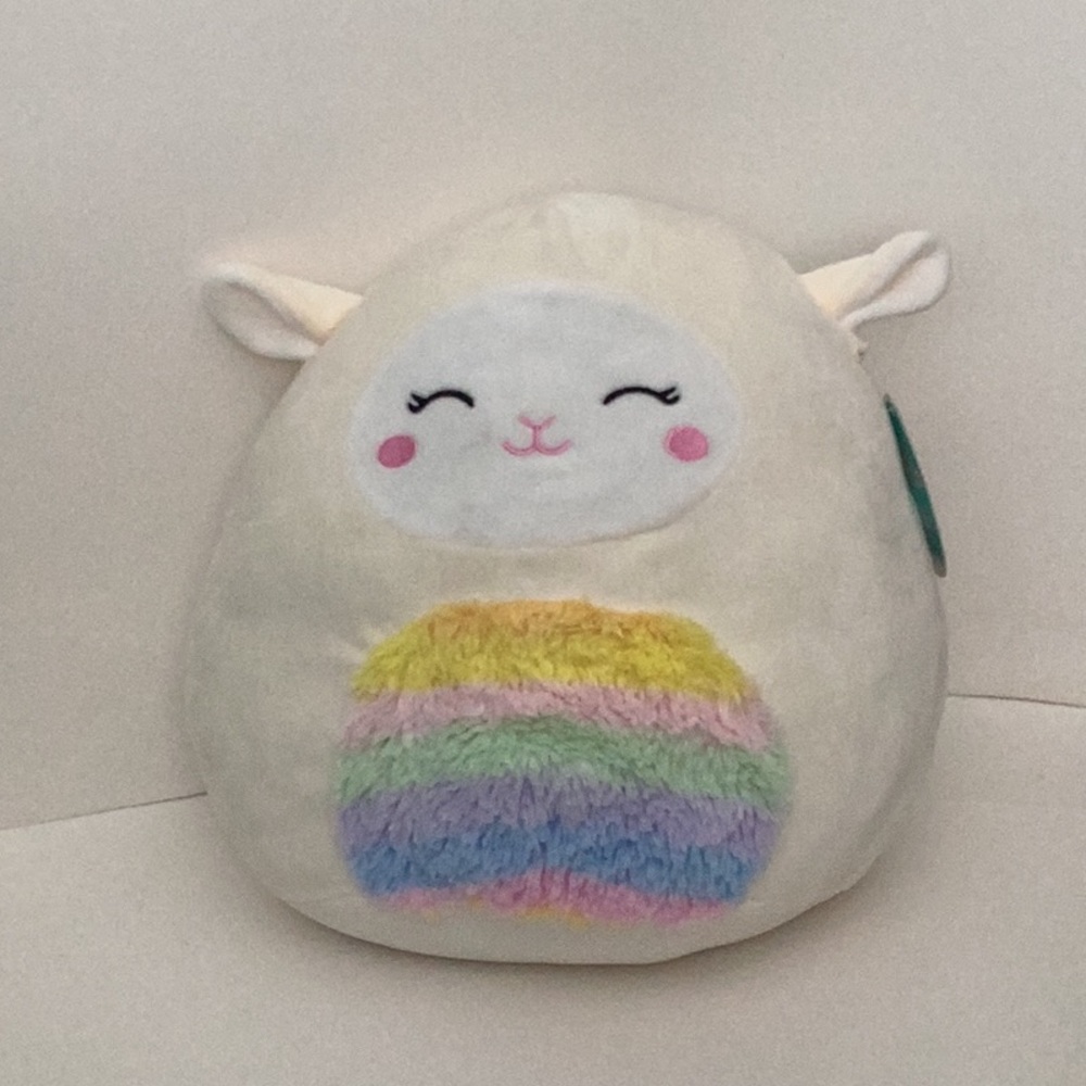Cute Plush Lamb with Rainbow Belly